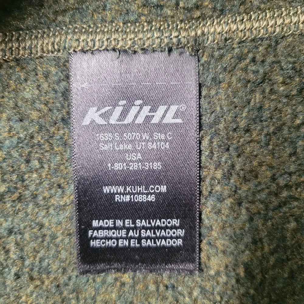 Kuhl Sweater Mens Medium Long Sleeve 1/4 Zip Casual Adult Outdoor Hiking Green‎